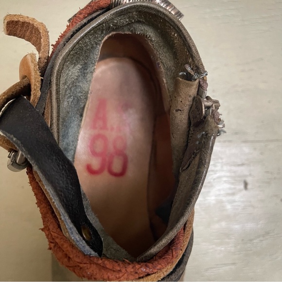 A.S.98 AS98  Braided Woven Strappy Biker Moto Ankle Boots 9 9.5 - Picture 6 of 14